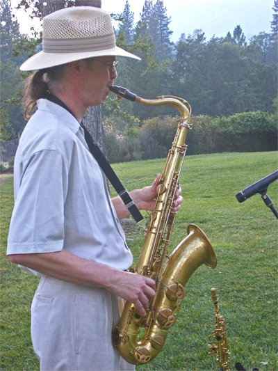 Stu at an outdoor gig